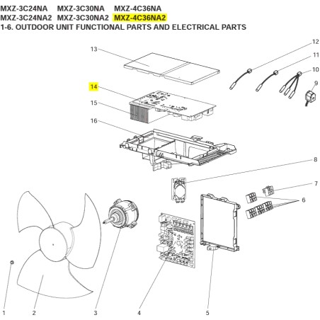 MITSUBISHI T7W AW0 323 OUTDOOR POWER P.C. BOARD