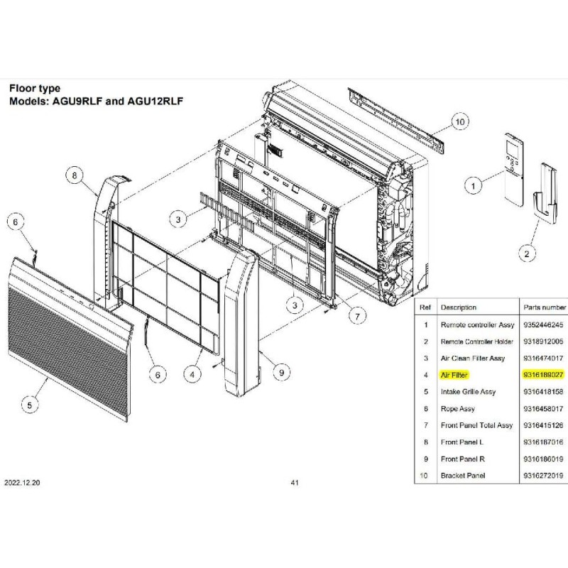 FUJITSU K9316189027 aka 9316189027 Air Filter