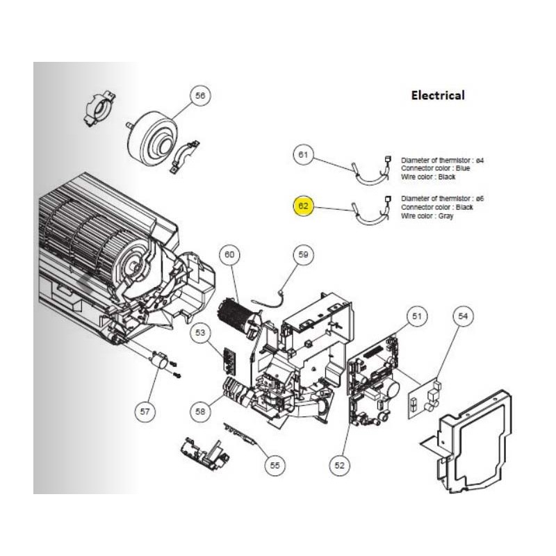 FUJITSU K9900623036 aka 9900623036 THEMISTOR PIPE VAB