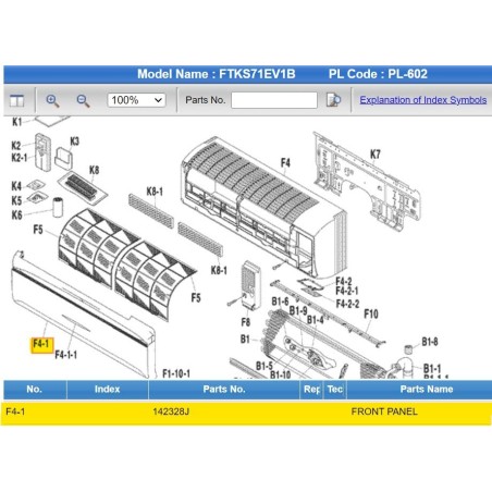 DAIKIN 142328J FRONT PANEL