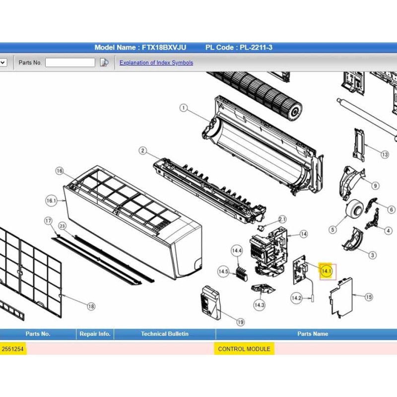 DAIKIN 2551254 CONTROL MODULE