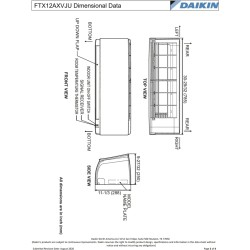 Daikin 10,900 btu 19 SEER Heat Pump & Air Conditioner Ductless Mini Split FTX12AXVJU / RX12AXVJU