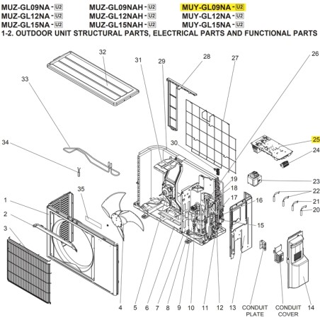 MITSUBISHI U01 A46 451 INVERTER P.C. BOARD