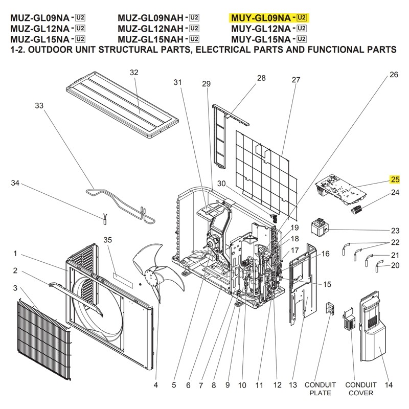 MITSUBISHI U01 A52 451 INVERTER P.C. BOARD