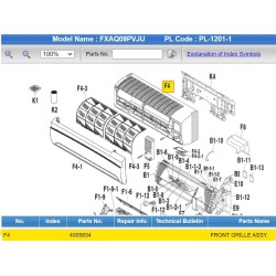 DAIKIN 4005834 FRONT GRILLE ASSY