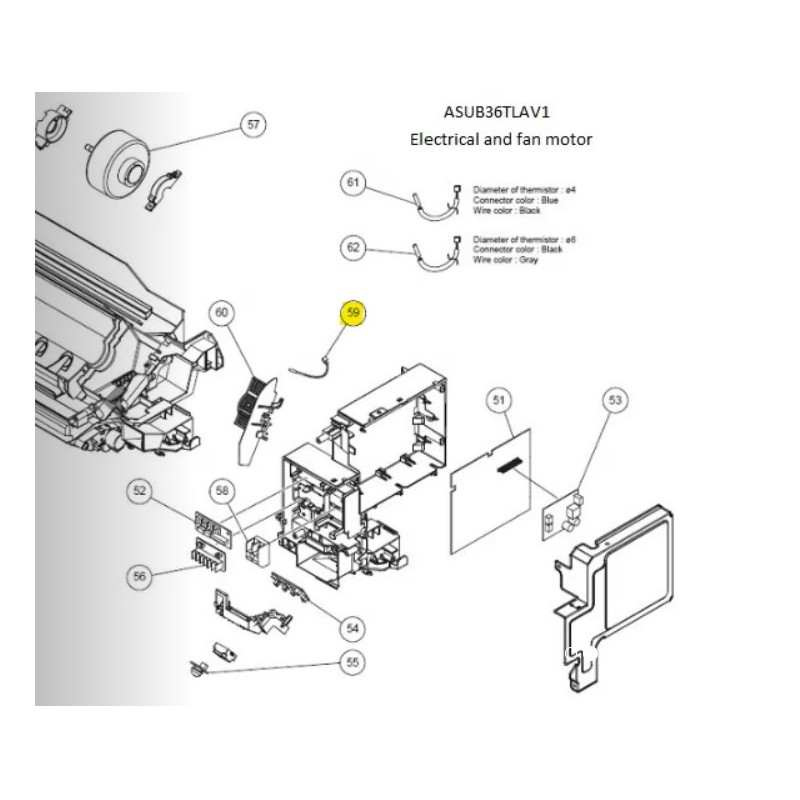FUJITSU K9900960018 aka 9900960018 THERMISTOR ROOM VAB