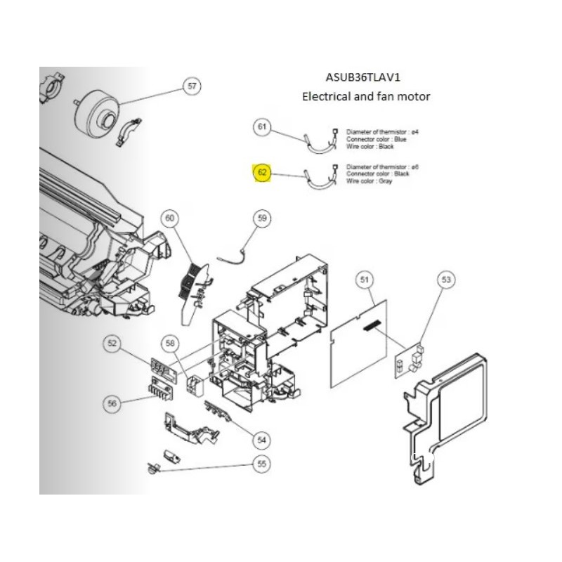 FUJITSU K9900623029 aka 9900623029 THEMISTOR PIPE VAB