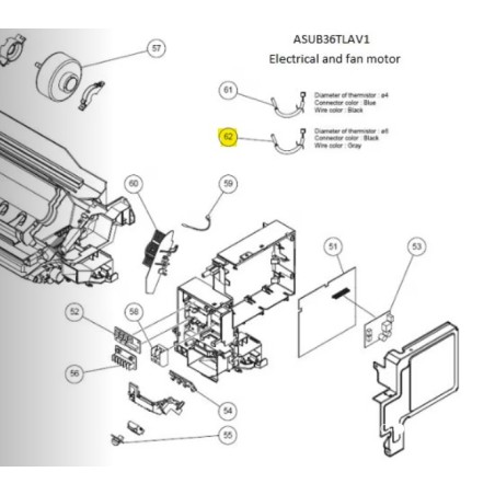 FUJITSU K9900623029 aka 9900623029 THEMISTOR PIPE VAB