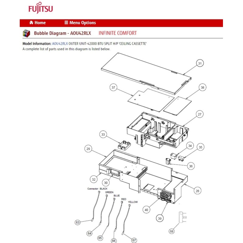 FUJITSU K9709893067 aka 9709893067 POWER PCB ASSY 42RLX K04BA-0701HUE-P0