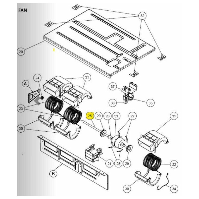 FUJITSU K9381052004 aka 9381052004 SHAFT ARUL18 HVAB