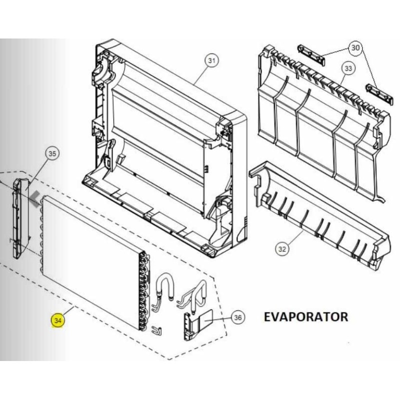 FUJITSU K9316091450 aka 9316091450  EVAPORATOR TA-AGU15RLF HY HCRC