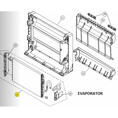FUJITSU K9316091450 aka 9316091450  EVAPORATOR TA-AGU15RLF HY HCRC