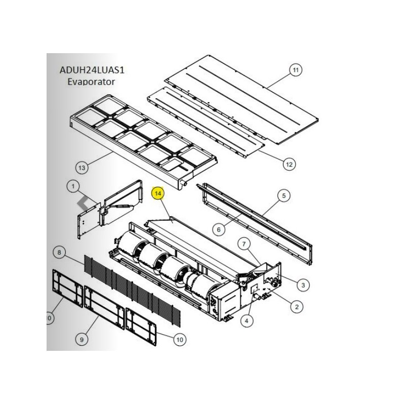 FUJITSU K9380682554 aka 9380682554 EVAPORATOR TA-AR/ADU24 (R) HYHCRC