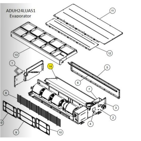 FUJITSU K9380682554 aka 9380682554 EVAPORATOR TA-AR/ADU24 (R) HYHCRC