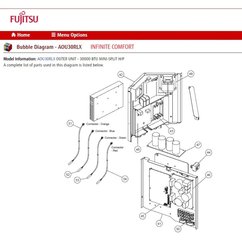 FUJITSU K9708511511 aka 9708511511 CONTROL PCB AOU30RLX HY K07BS-090GHUE-C1