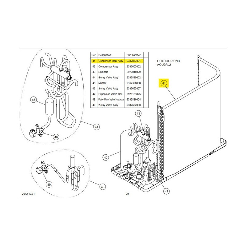 FUJITSU K9332837001 aka 9332837001 CONDENSER TA DW AOU9RL2