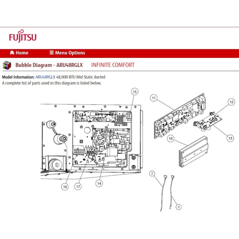 Fujitsu K9710995699 aka 9710995699 CONTROLLER PCB HY K14UY-180GHSE-C1