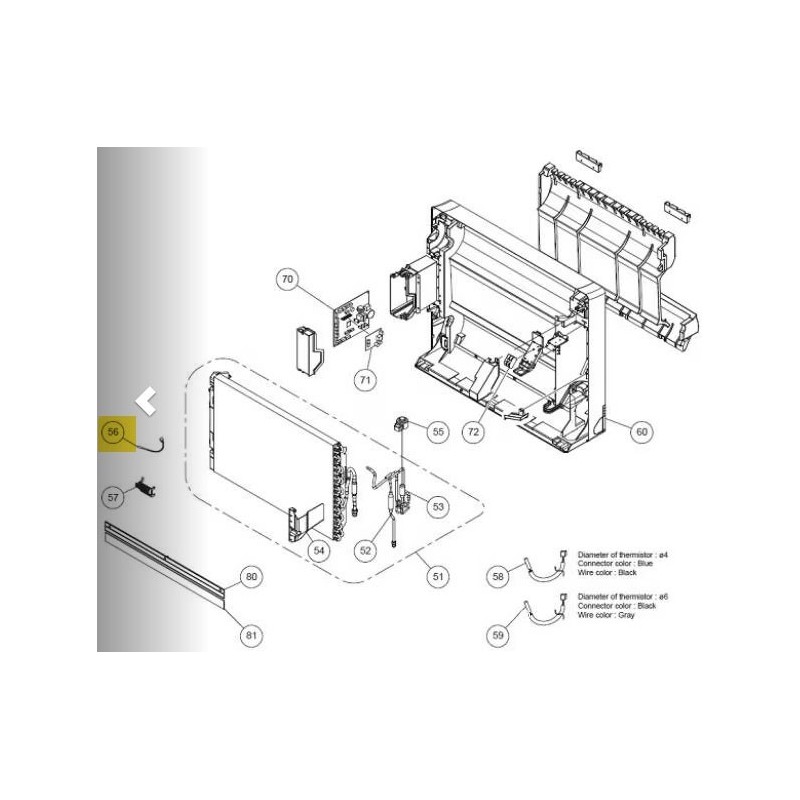 FUJITSU K9900960032 aka 9900960032 THERMISTOR ROOM VAB ED2F103AR-16E068