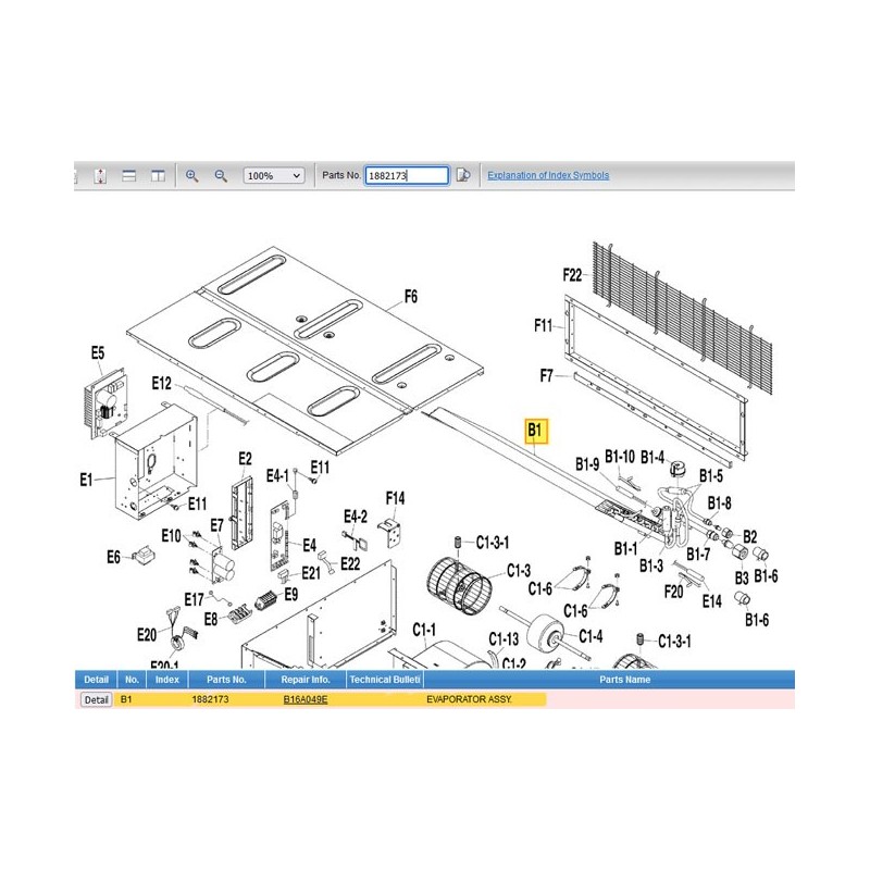 DAIKIN 1882173 EVAPORATOR ASSY.