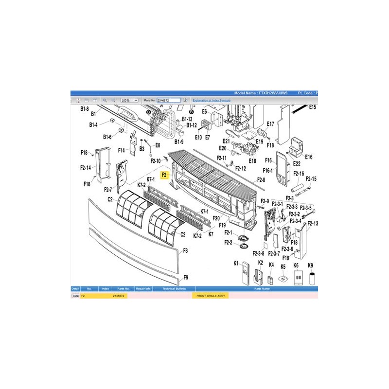DAIKIN 2546872 FRONT GRILLE ASSY.