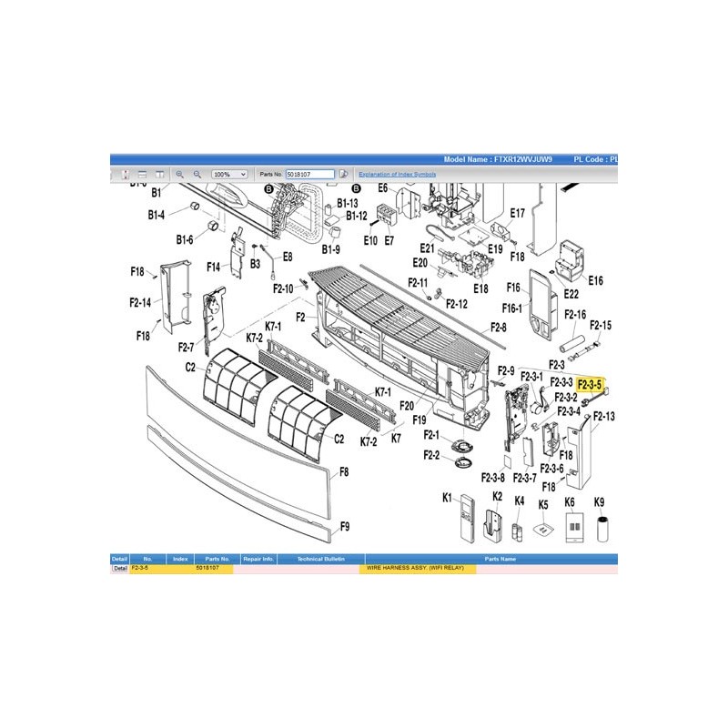 DAIKIN 5018107 WIRE HARNESS ASSY. (WIFI RELAY)