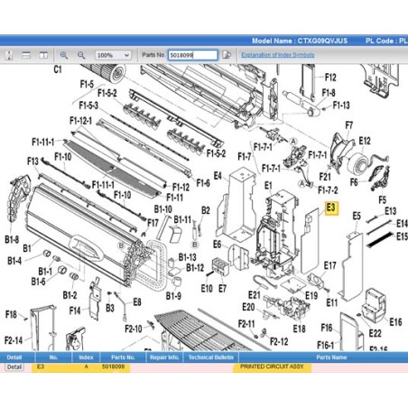 DAIKIN 5018099 PRINTED CIRCUIT BOARD ASSY.