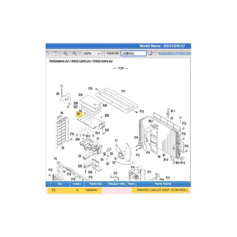 DAIKIN 1908006 PRINTED CIRCUIT ASSY