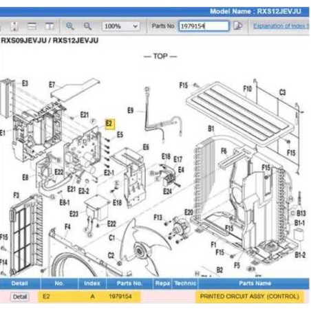 DAIKIN 1979154 PRINTED CIRCUIT ASSY