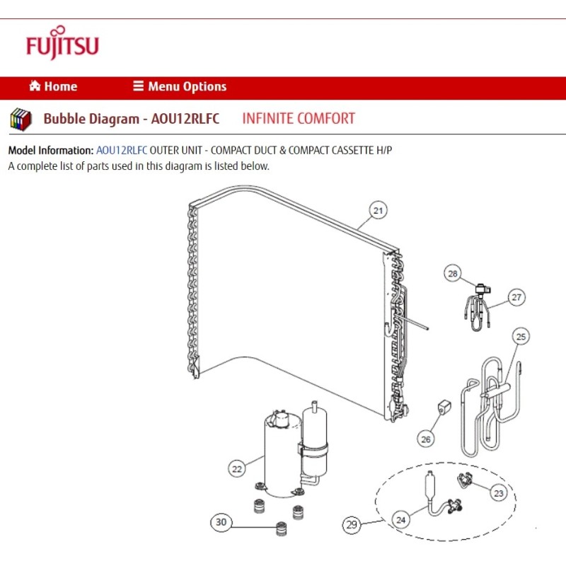 FUJITSU K9317089135 aka 9317089135 CONDENSER TA DW RLS3/RLFF STDRD FIN