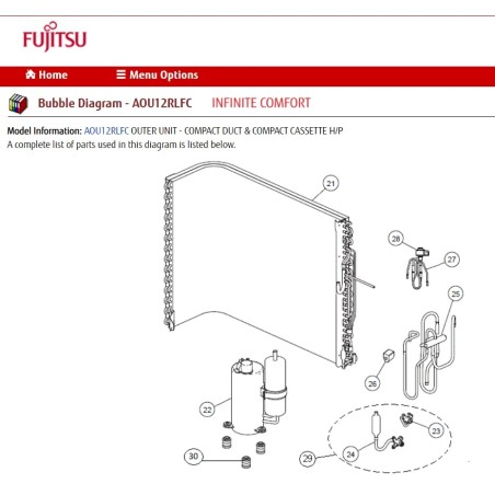 FUJITSU K9317089135 aka 9317089135 CONDENSER TA DW RLS3/RLFF STDRD FIN