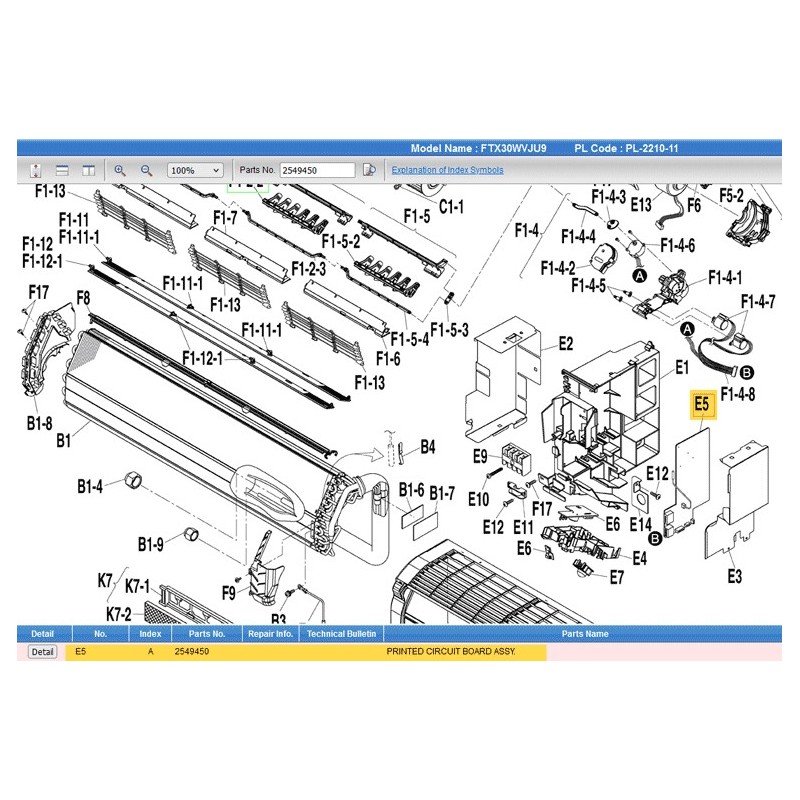 DAIKIN 2549450 PRINTED CIRCUIT BOARD ASSY.