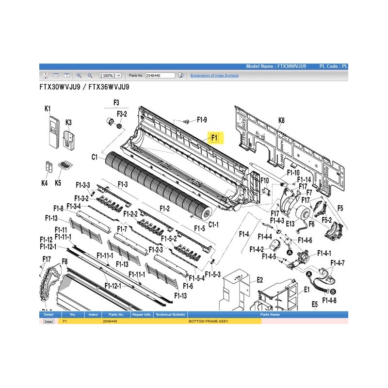 DAIKIN 2548440 BOTTOM FRAME ASSY.