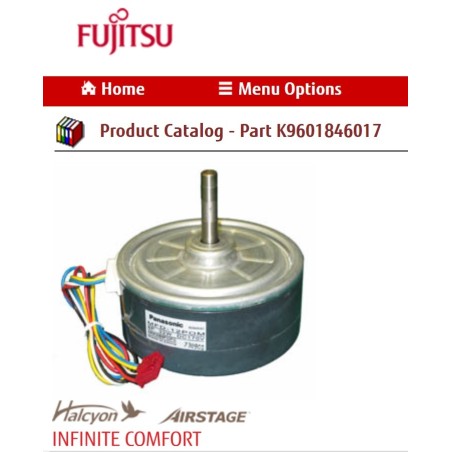 FUJITSU K9601846017 aka 9601846017 MOTOR DC BRUSHLESS CQ/RR2 HY MFD-12POM HMM DC100-191V 32W