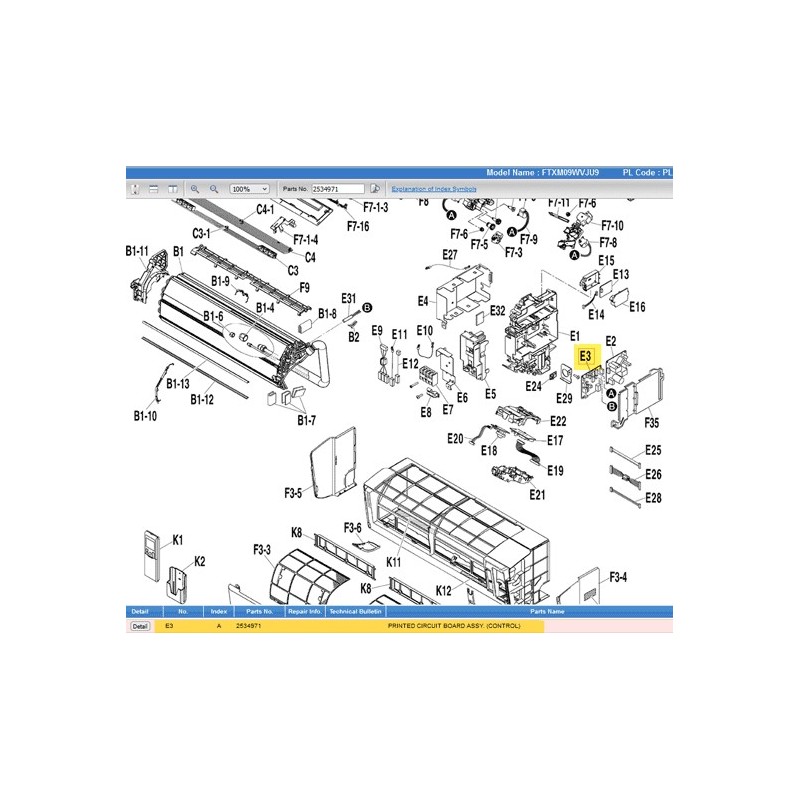 DAIKIN 2534971 PRINTED CIRCUIT BOARD ASSY. (CONTROL)