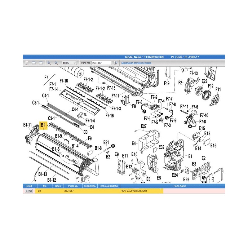 DAIKIN 2534967 HEAT EXCHANGER ASSY.