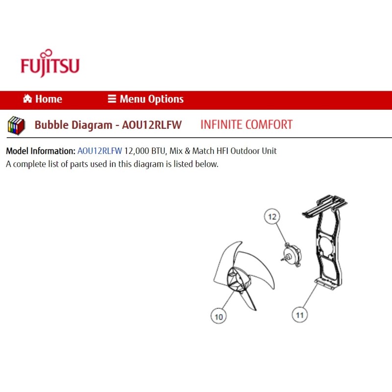 FUJITSU K9602864041 aka 9602864041 MOTOR DC BRUSHLESS 12RLFW/1 MFE-40VVL FGLS 280V 37W