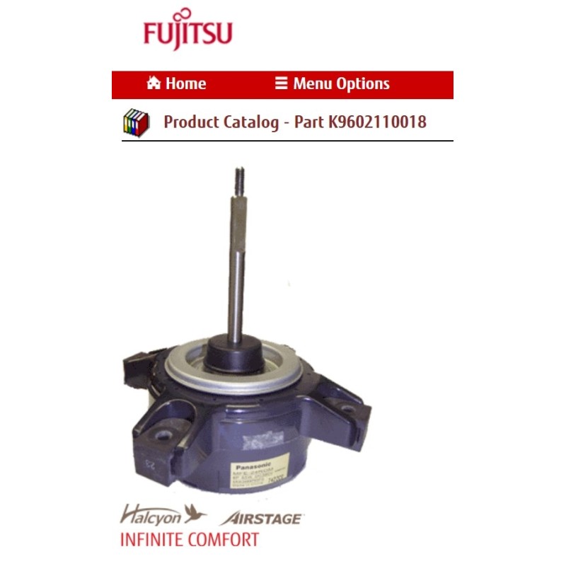 FUJITSU K9602110018 aka 9602110018 MOTOR DC BRUSHLESS 24CL/RL MFE-24ROM 65W 380VDC