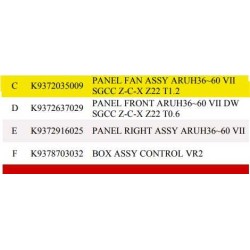 FUJITSU K9372035009  aka 9372035009 PANEL FAN ASSY ARUH36~60 VII