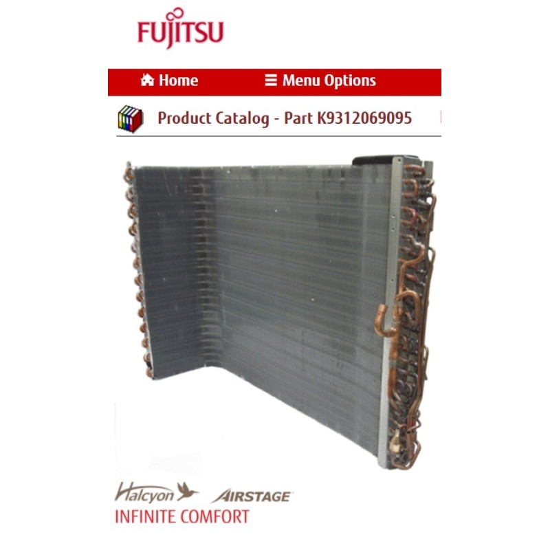 FUJITSU K9312069095 CONDENSER TA 24CL/RL  DW W/A,B U BEND BLUE