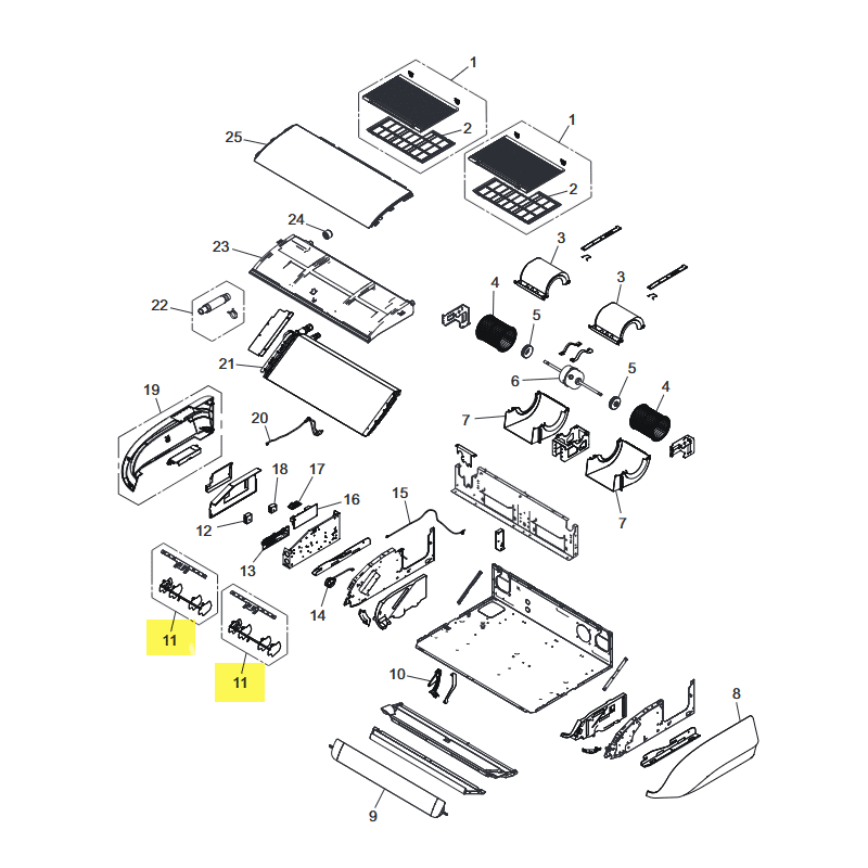 FUJITSU K9384375001 aka 9384375001 L and R louver assy