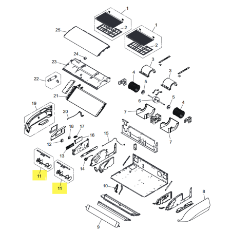 FUJITSU K9384375001 aka 9384375001 L and R louver assy