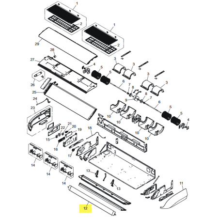FUJITSU K9384144003 aka 9384144003 Flap assy (4-fan)