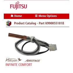 FUJITSU K9900551018 aka 9900551018 THERMISTOR PIPE RAC XLS  EP6H503AR-09S004 PLUG IN