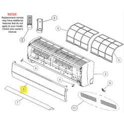 FUJITSU K9317428088 aka 9317428088 INTAKE GRILL ASSY RL DW