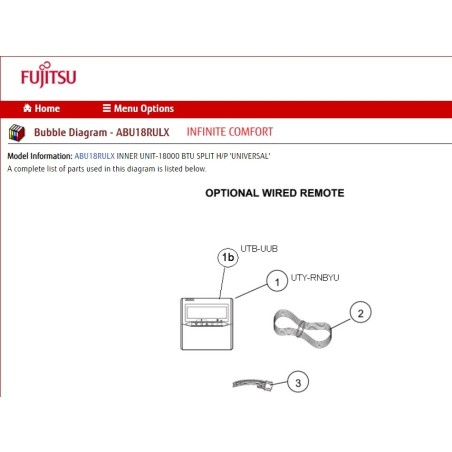 FUJITSU K9372714010 aka 9372714010 WIRE REMOTE AUU PAC UL1015 3P AWG22 L30ft AR-3TA