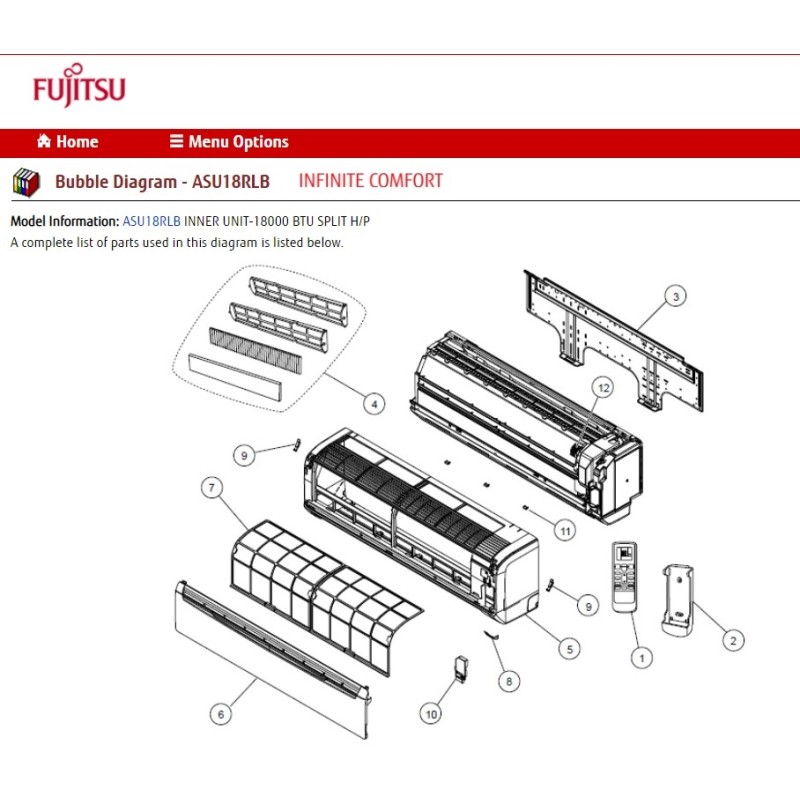 FUJITSU K9315014023 aka 9315014023 AIR FILTER ASUB18 HVII PP