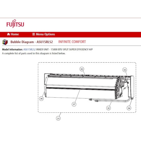 FUJITSU K9319327297 aka 9319327297 EVAPORATOR TA-15RLS2 HY HCRC
