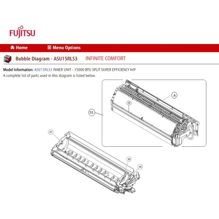 FUJITSU K9323532007 EVAPORATOR TA-15RLS3 HY HCRC