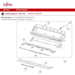 FUJITSU K9309992030 aka 9309992030 LOUVER Z CL/RL HVAB LOWER (THINNER) ABS