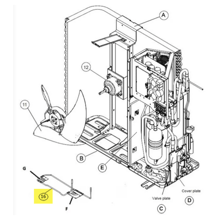 FUJITSU K9901067013 aka 9901067013 HEATER BASE 100RZ0422002(230V 150W)